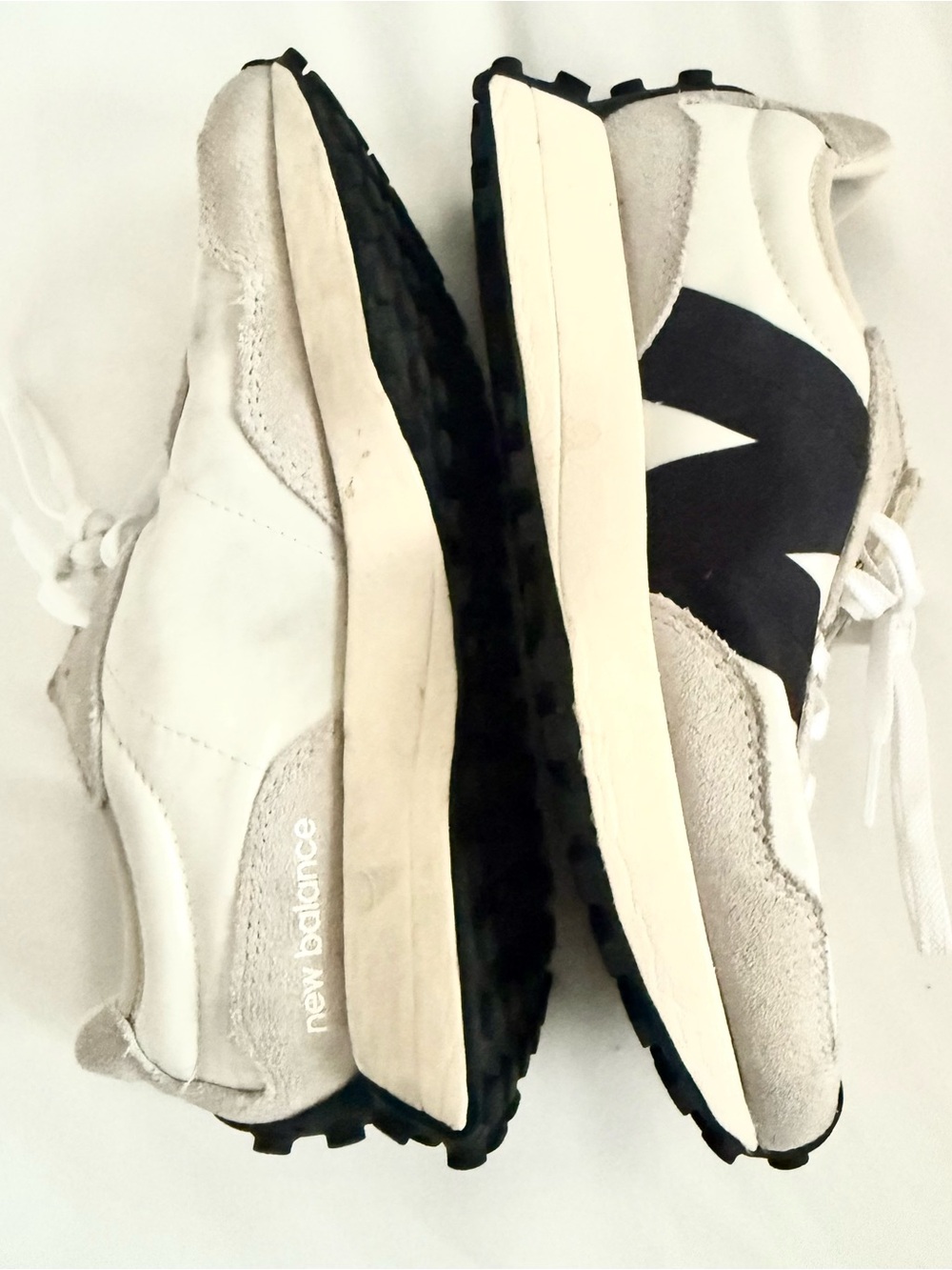 New Balance White and Black Retro Trail Sneakers
